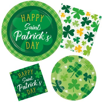 Shamrock and Roll Paper Plates & Napkins