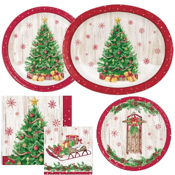 Christmas Party Supplies Paper Plates and Napkins