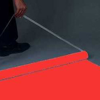 Red Plastic Aisle Runner 100-foot Roll