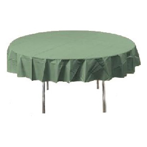 Plastic Round Table Cover, Sage Green