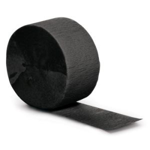 Crepe Paper Streamers 81-foot Roll, Black