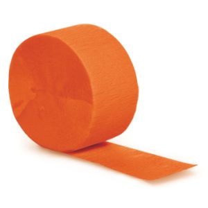 Crepe Paper Streamers 81-foot Roll, Sunkissed Orange