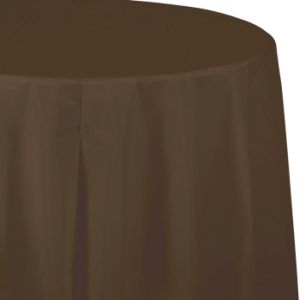 Plastic Round Table Cover, Brown