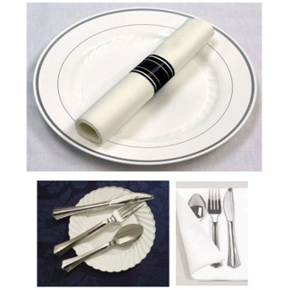 Reflections Cutlery Pre-Wraped in Linen Like Napkins