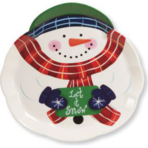 Snowman Plastic Serving Tray