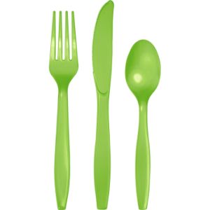 Heavy Duty Plastic Cutlery, Fresh Lime