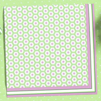 Deco Better than Linen Dinner Napkins, Pink/Green