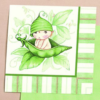 Sweet Pea 3-Ply Beverage Napkins