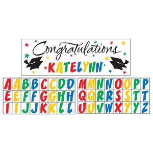 Congrats Grad Giant Banner w/ Sticker Letters
