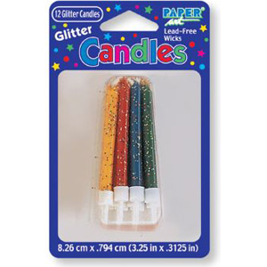 Glitter Candles w/ Holders
