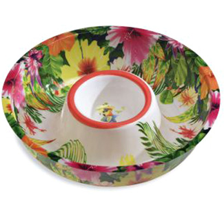 Caribbean Floral Chip n Dip Bowl