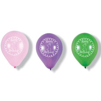 Celebrate 1 Girl 12-inch Latex Balloons