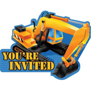 Under Construction Die Cut Invitations