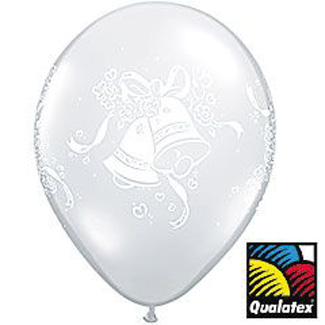 Wedding Bells Qualatex Balloons, Diamond Clear