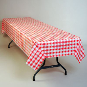 Red Gingham Banquet Table Cover 100' Roll