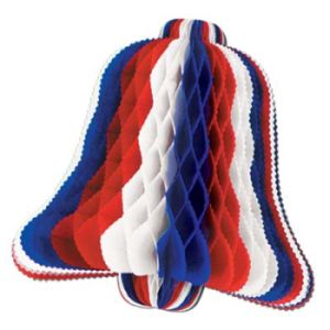 Red, White and Blue Tissue Bell, 20-inch