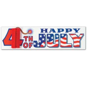 Happy 4th of July Sign w/ Tissue Firecracker