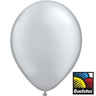 5-inch Qualatex Balloons, Metallic Silver