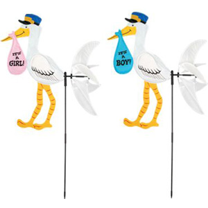 Stork Wind Wheel Yard Sign