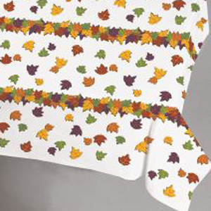 Falling Leaves Better than Linen Banquet Table Cover