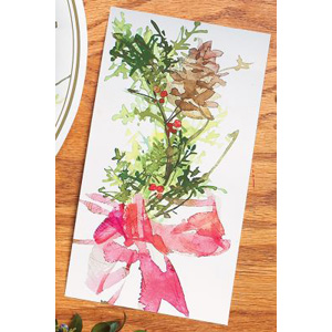 Watercolor Wreath Better than Linen Buffet Towels