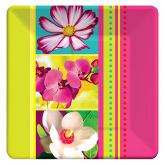 Island Flowers 10-1/4-inch Square Plates