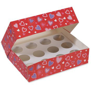 Hearts Cupcake Box