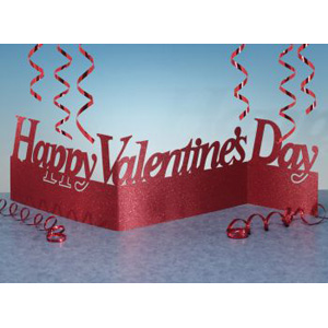 Valentine's Day Glitter Accordian Centerpiece