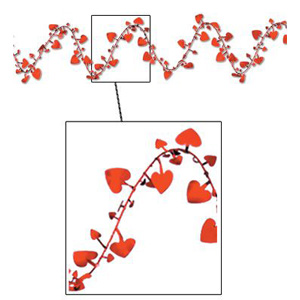 Red Hearts Gleam N Flex 25-foot Garland