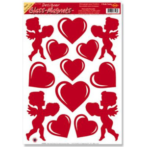 Heart & Cupid Clings Sheet