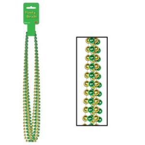 Party Beads, Green & Gold