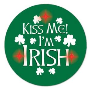 Kiss Me! I'm Irish Flashing Button