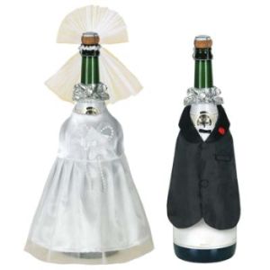 Bride and Groom Bottle Covers