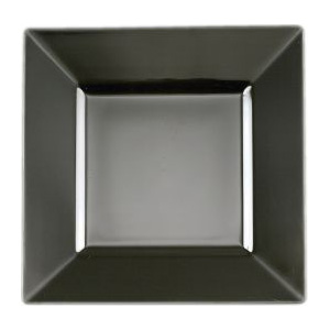 Squares 8-inch Plastic Plates, Black