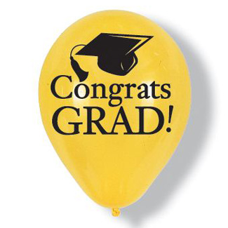 Congrats Grad Latex Balloons, School Bus Yellow