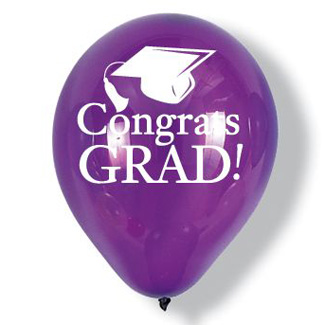 Congrats Grad Latex Balloons, Purple