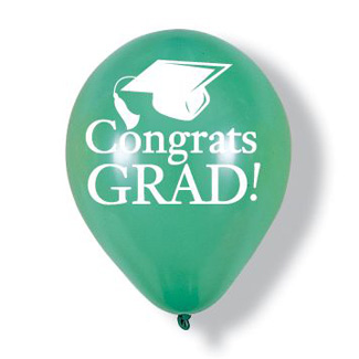 Congrats Grad Latex Balloons, Green