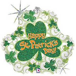 St Pat's Swirls & Clovers Foil Balloon