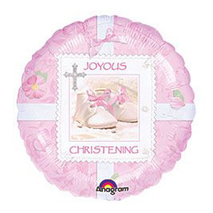Joyous Christening Foil Balloon, Pink