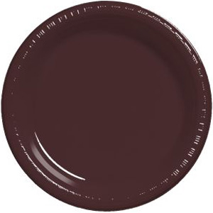 Premium 7-inch Plastic Plates, Brown
