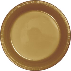Premium 7-inch Plastic Plates, Gold
