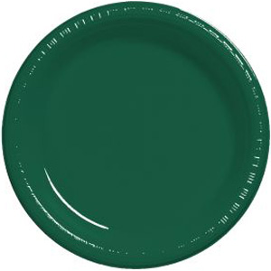 Premium 7-inch Plastic Plates, Hunter Green