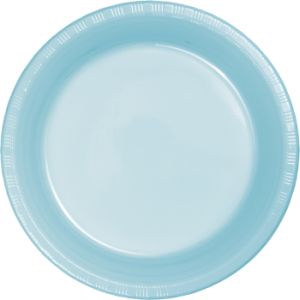 Premium 7-inch Plastic Plates, Pastel Blue