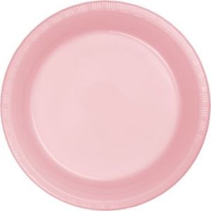 Premium 7-inch Plastic Plates, Pink
