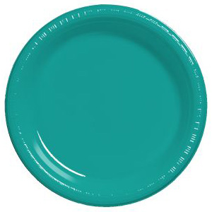 Premium 7-inch Plastic Plates, Teal