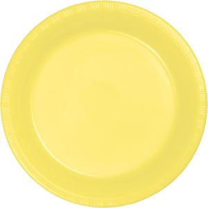 Premium 7-inch Plastic Plates, Yellow