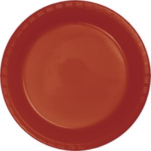 Premium 7-inch Plastic Plates, Brick