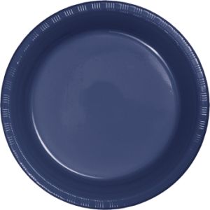 Premium 9-inch Plastic Plates, Navy Blue