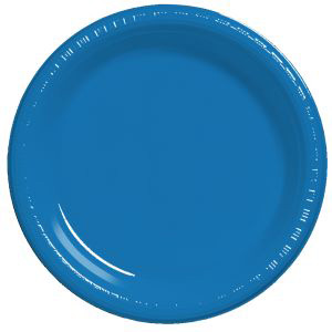 Premium 9-inch Plastic Plates, True Blue