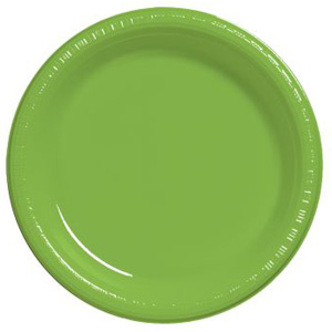 Premium 9-inch Plastic Plates, Fresh Lime